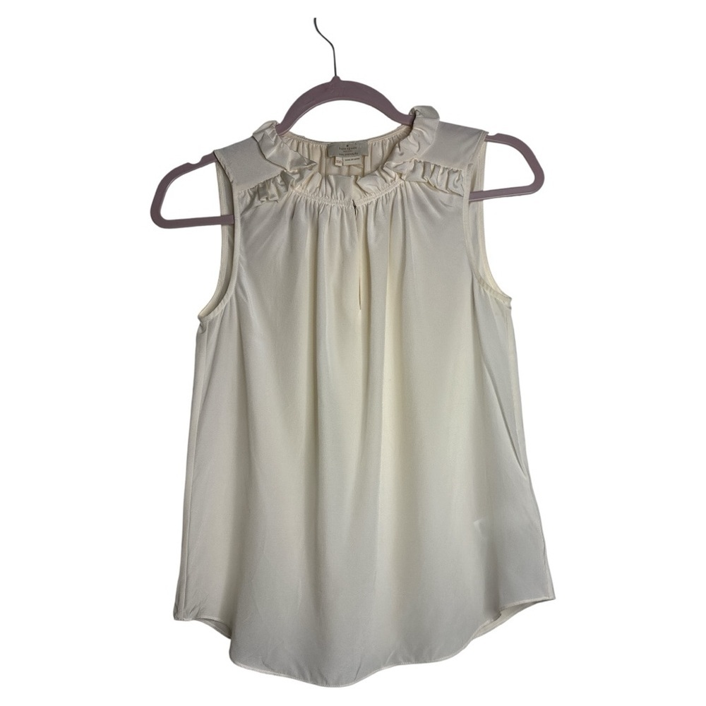 Kate Spade Cream Ruffle Neck Blouse
100% Silk